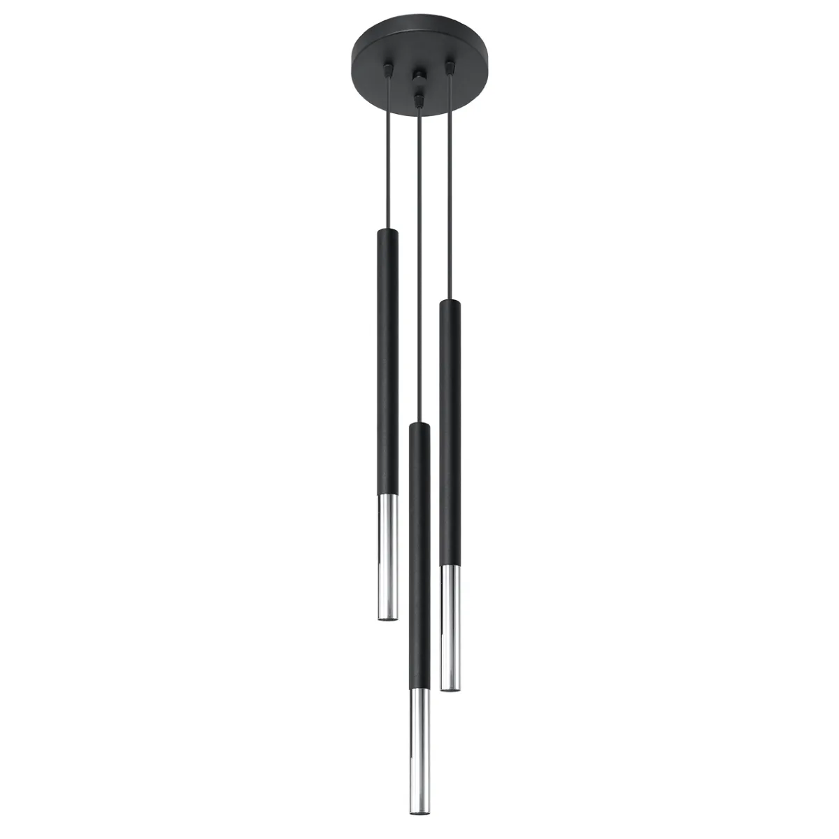 Pendant Lamp Mozaica Three Light Black / Chrome Black & Chrome Lights Great Lighting UK Ltd