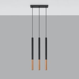 Pendant Lamp Mozaica 3l Black / Copper Multi Pendants Great Lighting UK Ltd