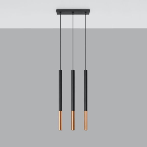 Pendant Lamp Mozaica 3l Black/copper Modern Pendant Lights Great Lighting UK Ltd
