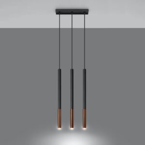 Pendant Lamp Mozaica 3l Black / Copper Multi Pendants Great Lighting UK Ltd