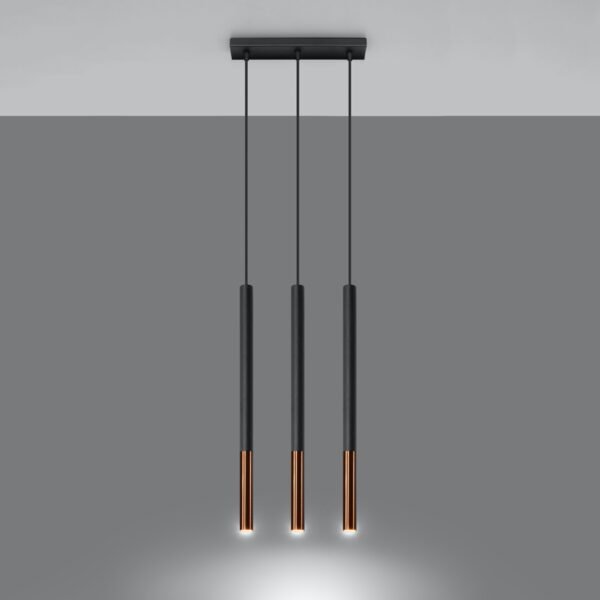 Pendant Lamp Mozaica 3l Black/copper Modern Pendant Lights Great Lighting UK Ltd