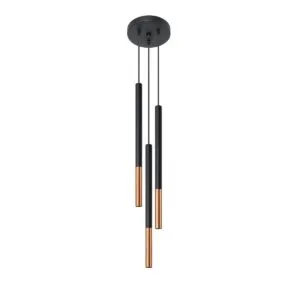 Pendant Lamp Mozaica Three Light Black / Copper Black - Gold - Copper Lights Great Lighting UK Ltd