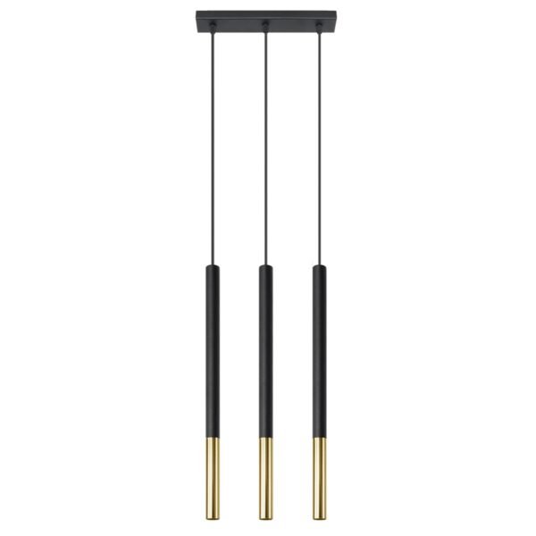 Pendant Lamp Mozaica 3l Black/golden Modern Pendant Lights Great Lighting UK Ltd