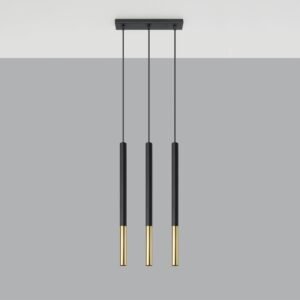 Pendant Lamp Mozaica 3l Black / Gold Multi Pendants Great Lighting UK Ltd