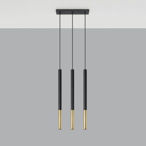 Pendant Lamp Mozaica 3l Black/golden Modern Pendant Lights Great Lighting UK Ltd