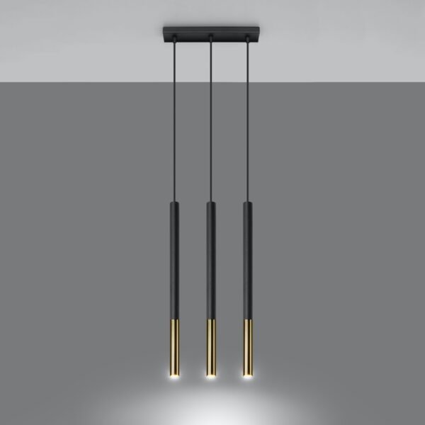 Pendant Lamp Mozaica 3l Black/golden Modern Pendant Lights Great Lighting UK Ltd