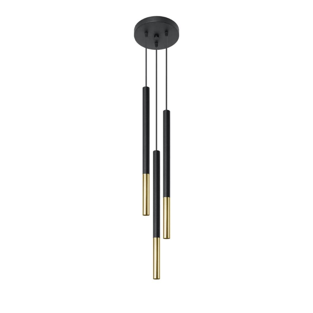 Mozaica 3-Light Cluster Pendant - Black / Gold