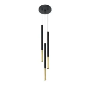 Mozaica 3-Light Cluster Pendant - Black / Gold Black - Gold - Copper Lights Great Lighting UK Ltd