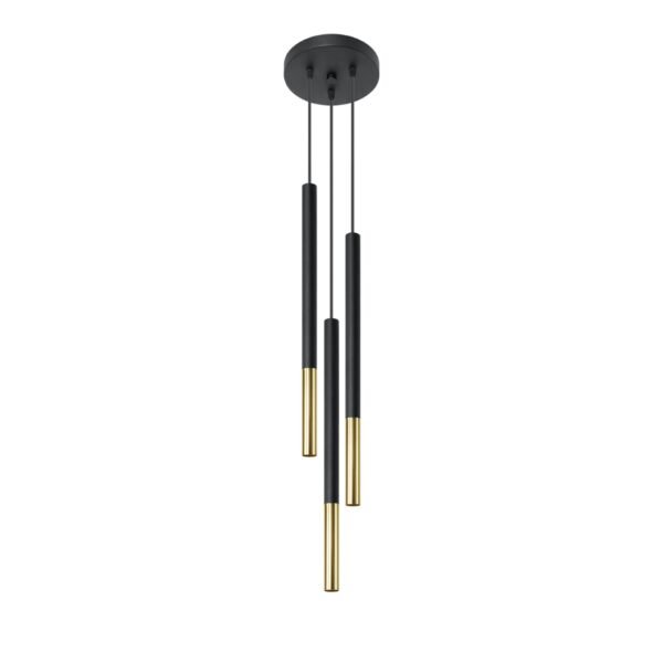 Pendant Lamp Mozaica 3p Black/golden Modern Pendant Lights Great Lighting UK Ltd