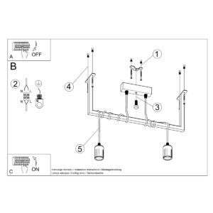 Chandelier Salamanca 2 Black Modern Hanging Chandeliers Great Lighting UK Ltd