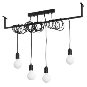 Chandelier Salamanca Four Light Black Kitchen Island Lighting Great Lighting UK Ltd