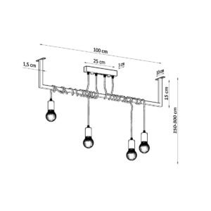 Salamanca 4-Light Pendant - Black Black Chandeliers Great Lighting UK Ltd