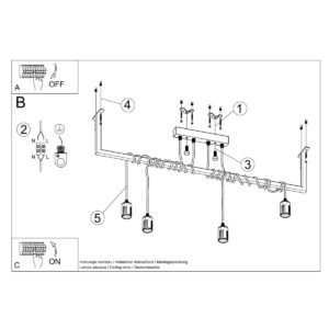 Salamanca 4-Light Pendant - Black Black Chandeliers Great Lighting UK Ltd