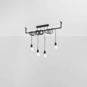 Salamanca 4-Light Pendant - Black Black Chandeliers Great Lighting UK Ltd