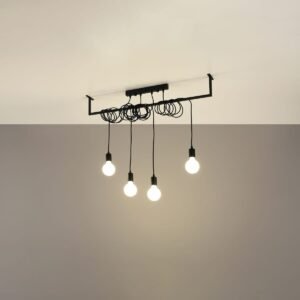 Salamanca 4-Light Pendant - Black Black Chandeliers Great Lighting UK Ltd