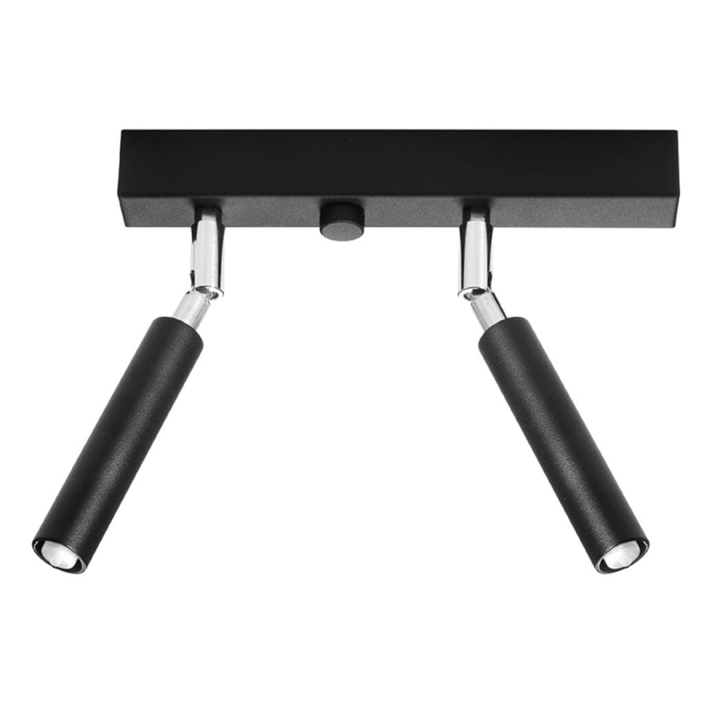 Eyetech Two Light Black Eyeball Spotlight Bar 2 Light Spotlight Great Lighting UK Ltd