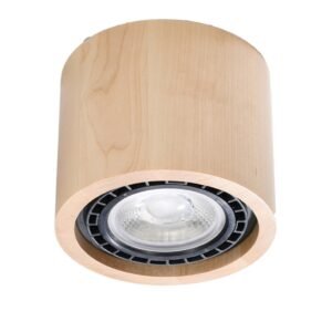Plafond Basic 1 Natural Wood Single Ceiling Lights Great Lighting UK Ltd