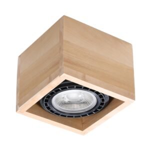 Ceiling Lamp Quatro 1 Natural Wood Single Ceiling Lights Great Lighting UK Ltd