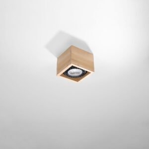 Wooden Ceiling Light Quatro Single Square Modern Single Ceiling Lights Great Lighting UK Ltd