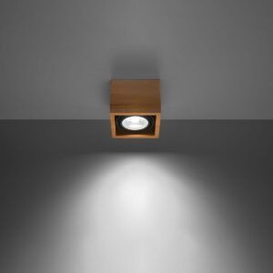 Wooden Ceiling Light Quatro Single Square Modern Single Ceiling Lights Great Lighting UK Ltd