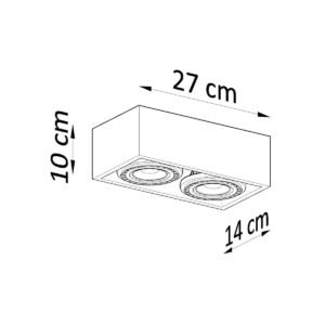 Wooden Ceiling Light Quatro Twin Square 2 Light Spotlight Great Lighting UK Ltd
