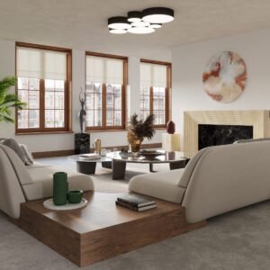Arena 55cm Round Ceiling Light - Black Black Pendant Lights Great Lighting UK Ltd