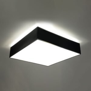 Horus 55cm Square Ceiling Light - Black Modern Large Ceiling Lights Great Lighting UK Ltd