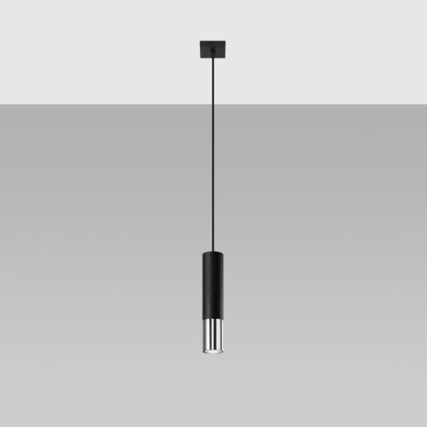 Pendant Lamp Loopez 1 Black/chrome Modern Pendant Lights Great Lighting UK Ltd
