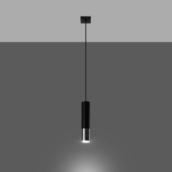 Pendant Lamp Loopez 1 Black/chrome Modern Pendant Lights Great Lighting UK Ltd