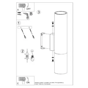 Loopez Wall Light - Black / Copper Double Wall Lights Great Lighting UK Ltd