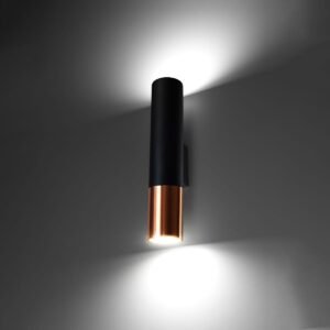 Loopez Wall Light - Black / Copper Up & Down Wall Lights Great Lighting UK Ltd