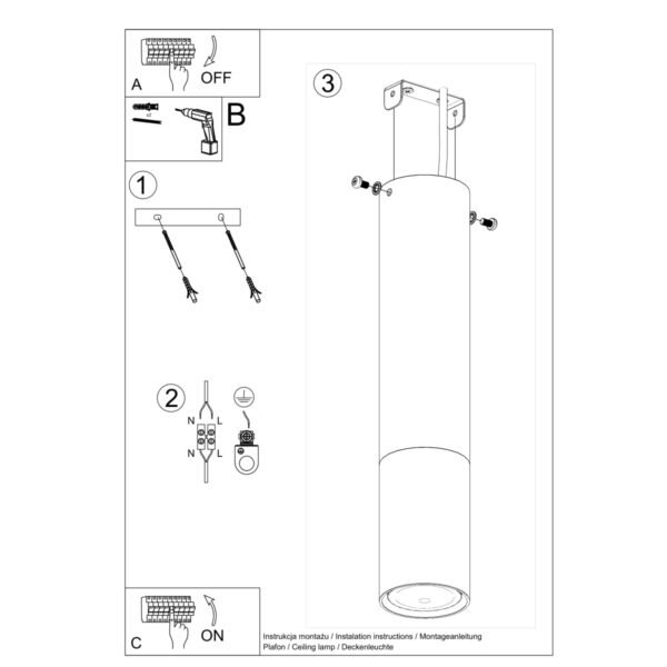 Ceiling Lamp Loopez Black/copper Modern Ceiling Lights Great Lighting UK Ltd
