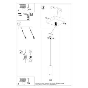 Pendant Lamp Loopez 1 Black / Copper Modern Single Pendants Great Lighting UK Ltd