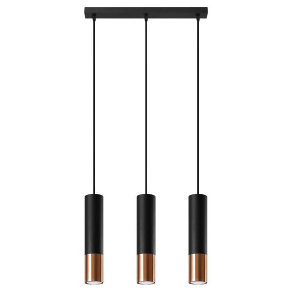 Pendant Lamp Loopez 3l Black/copper Modern Pendant Lights Great Lighting UK Ltd