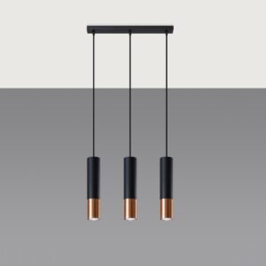 Pendant Lamp Loopez 3l Black / Copper Multi Pendants Great Lighting UK Ltd