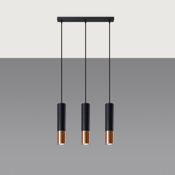 Pendant Lamp Loopez 3l Black/copper Modern Pendant Lights Great Lighting UK Ltd