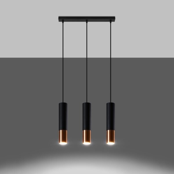 Pendant Lamp Loopez 3l Black/copper Modern Pendant Lights Great Lighting UK Ltd