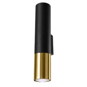 Wall Lamp Loopez Black/golden Single Wall Lights Great Lighting UK Ltd