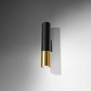 Wall Lamp Loopez Black / Gold Single Wall Lights Great Lighting UK Ltd