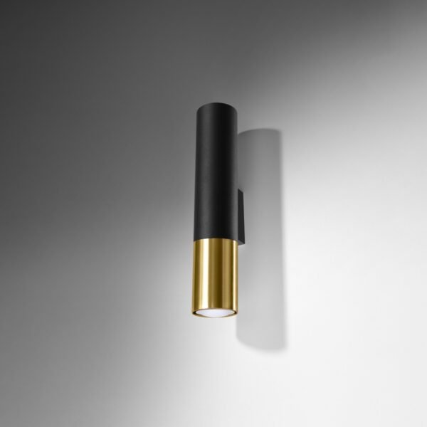 Wall Lamp Loopez Black/golden Modern Indoor Wall Lights Great Lighting UK Ltd