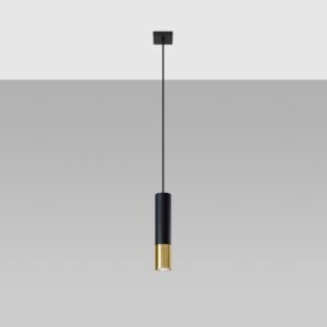 Pendant Lamp Loopez 1 Black / Gold Modern Single Pendants Great Lighting UK Ltd