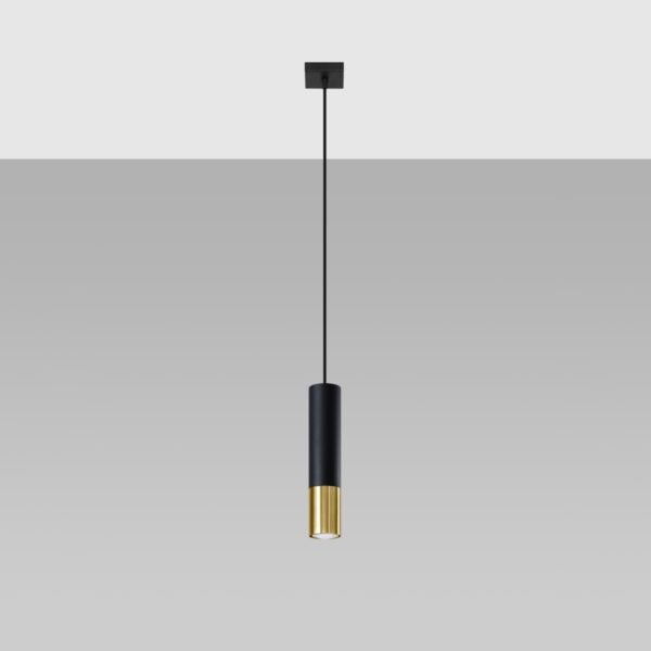 Pendant Lamp Loopez 1 Black/golden Modern Pendant Lights Great Lighting UK Ltd