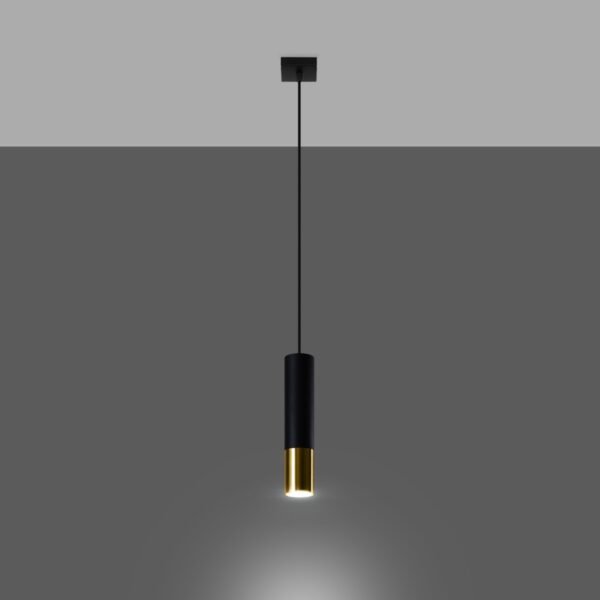 Pendant Lamp Loopez 1 Black/golden Modern Pendant Lights Great Lighting UK Ltd