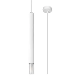 Wezyr Pendant Light - Single / White Bedroom Cylinder Pendants Great Lighting UK Ltd