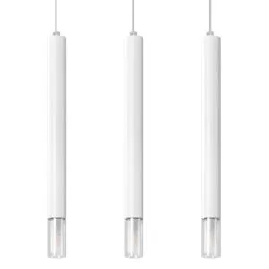 Wezyr 3-Light Pendant - White Bar & Linear Pendant Lights Great Lighting UK Ltd