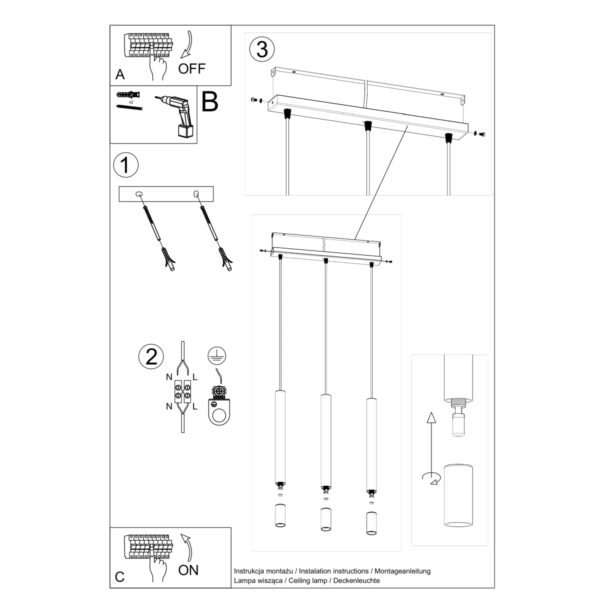 Pendant Lamp Wezyr 3 White - Image 5