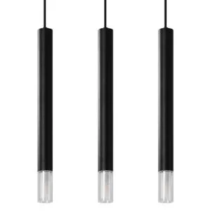 Wezyr 3-Light Pendant - Black Bar & Linear Pendant Lights Great Lighting UK Ltd