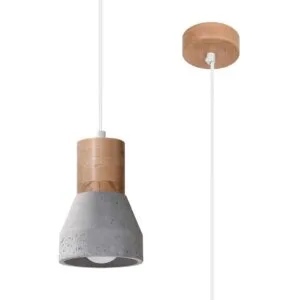 Wooden Pendant Light Qubic Grey Bedroom Cylinder Pendants Great Lighting UK Ltd