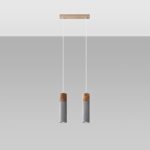 Pendant Lamp Zane 2 Grey Multi Pendants Great Lighting UK Ltd