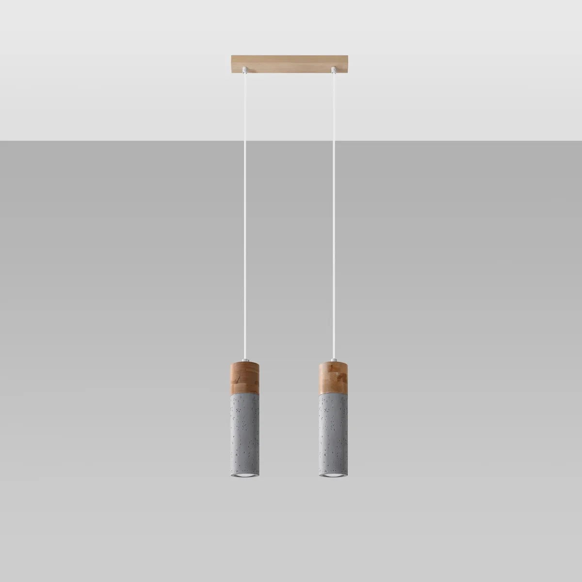 Wooden Pendant Light Zane Twin Grey Concrete Pendant Lights Great Lighting UK Ltd